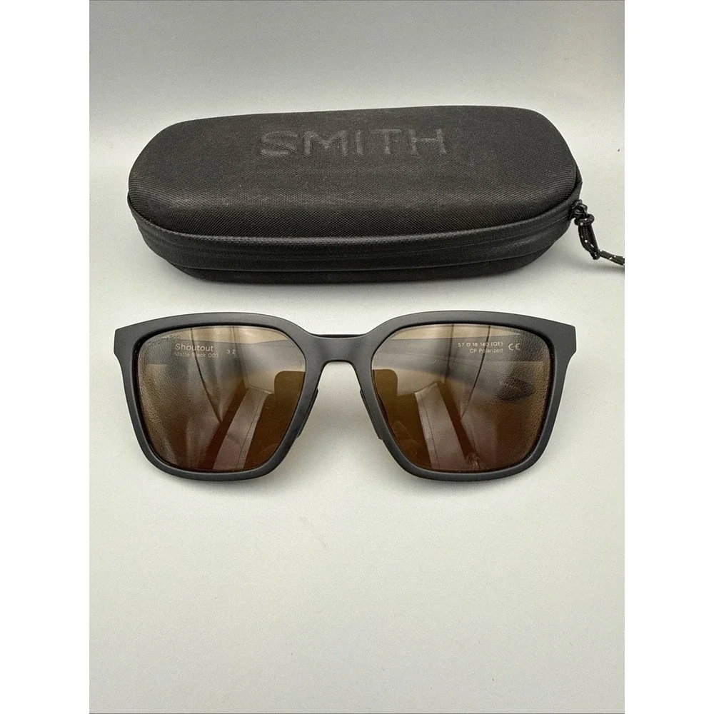 Smith Optics Authentic SHOUT OUT Black  Sunglasses Chromapop Lens Polarized+Case